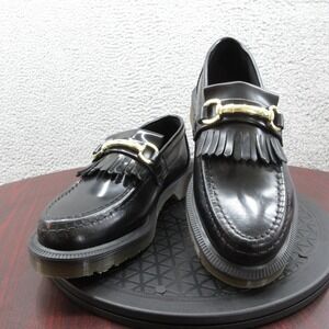 Dr. Martens Black Loafers with Gold Accent